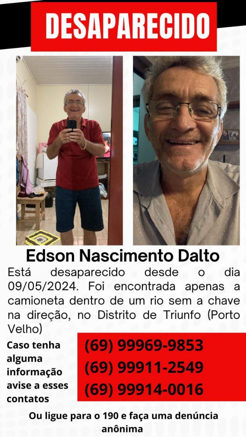 Dono do supermercado Dalto segue desaparecido; caminhonete foi encontrada em rio Dono do supermercado Dalto segue desaparecido; caminhonete foi encontrada em rio