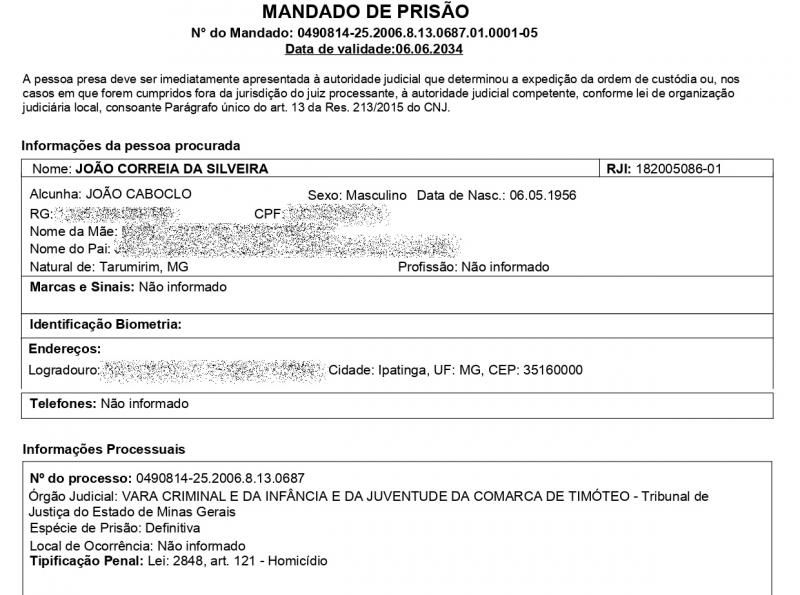 GAECO de Ipatinga-MG e PATAMO da PM em Rolim de Moura-RO prenderam ex-prefeito de Tarumirim, condenado por homicídio e que estava foragido há quase 10 anos GAECO de Ipatinga-MG e PATAMO da PM em Rolim de Moura-RO prenderam ex-prefeito de Tarumirim, condenado por homicídio e que estava foragido há quase 10 anos