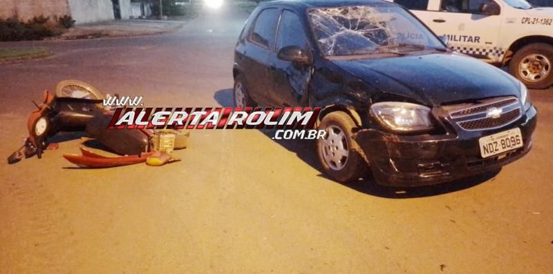 Mulher fraturou a perna em acidente de trânsito nessa manhã, em Rolim de Moura Mulher fraturou a perna em acidente de trânsito nessa manhã, em Rolim de Moura