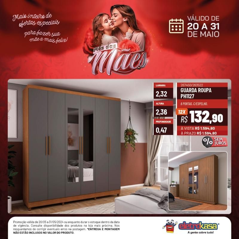 Não percam a promoção MÊS DAS MÃES até o dia 31 de maio, nas Lojas ELETROKASA, em Rolim de Moura Não percam a promoção MÊS DAS MÃES até o dia 31 de maio, nas Lojas ELETROKASA, em Rolim de Moura