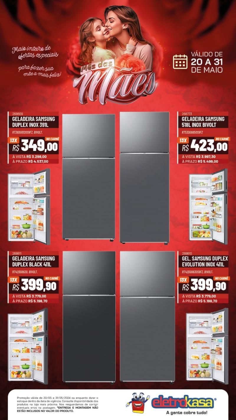 Não percam a promoção MÊS DAS MÃES até o dia 31 de maio, nas Lojas ELETROKASA, em Rolim de Moura Não percam a promoção MÊS DAS MÃES até o dia 31 de maio, nas Lojas ELETROKASA, em Rolim de Moura