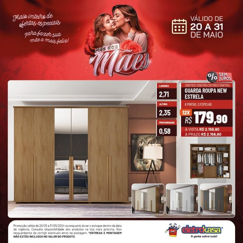 Não percam a promoção MÊS DAS MÃES até o dia 31 de maio, nas Lojas ELETROKASA, em Rolim de Moura Não percam a promoção MÊS DAS MÃES até o dia 31 de maio, nas Lojas ELETROKASA, em Rolim de Moura