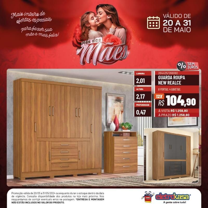Não percam a promoção MÊS DAS MÃES até o dia 31 de maio, nas Lojas ELETROKASA, em Rolim de Moura Não percam a promoção MÊS DAS MÃES até o dia 31 de maio, nas Lojas ELETROKASA, em Rolim de Moura