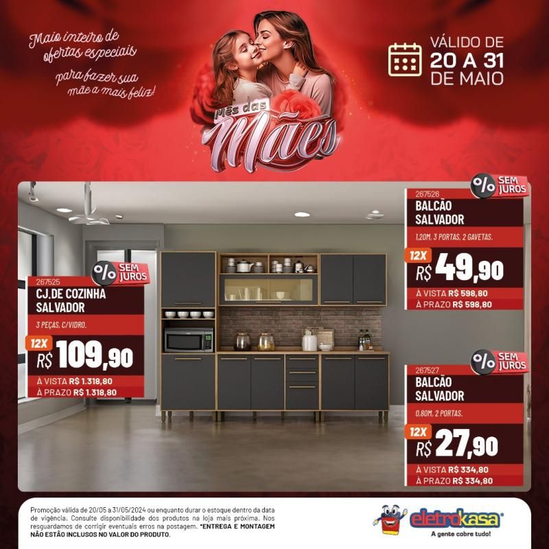 Não percam a promoção MÊS DAS MÃES até o dia 31 de maio, nas Lojas ELETROKASA, em Rolim de Moura Não percam a promoção MÊS DAS MÃES até o dia 31 de maio, nas Lojas ELETROKASA, em Rolim de Moura