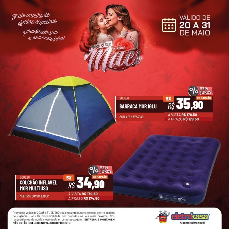 Não percam a promoção MÊS DAS MÃES até o dia 31 de maio, nas Lojas ELETROKASA, em Rolim de Moura Não percam a promoção MÊS DAS MÃES até o dia 31 de maio, nas Lojas ELETROKASA, em Rolim de Moura