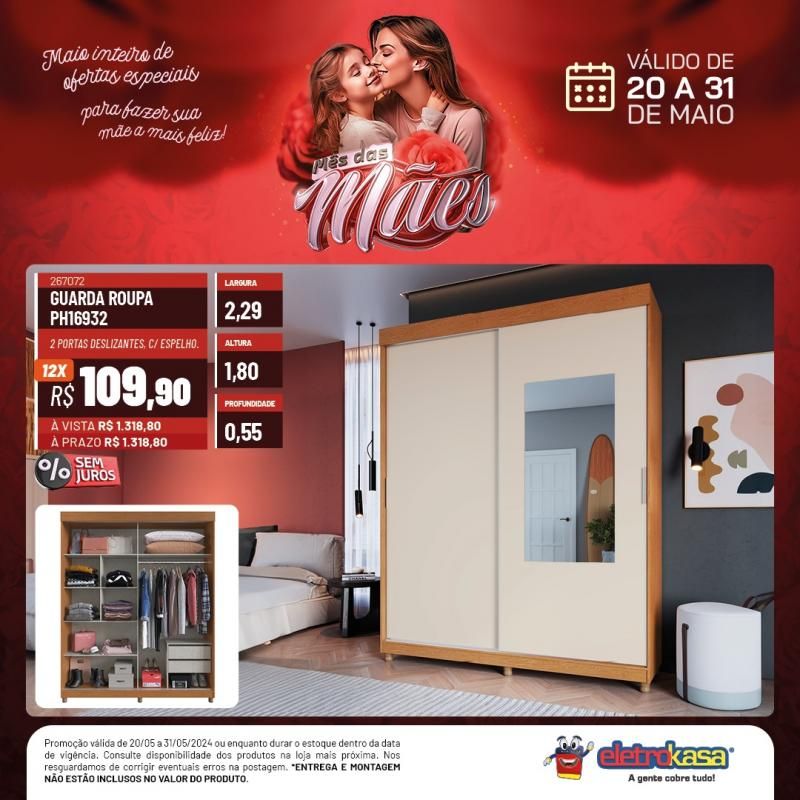 Não percam a promoção MÊS DAS MÃES até o dia 31 de maio, nas Lojas ELETROKASA, em Rolim de Moura Não percam a promoção MÊS DAS MÃES até o dia 31 de maio, nas Lojas ELETROKASA, em Rolim de Moura