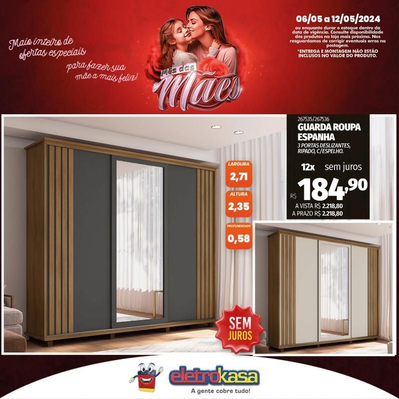 Promoção MÊS DAS MÃES nas Lojas ELETROKASA, em Rolim de Moura Promoção MÊS DAS MÃES nas Lojas ELETROKASA, em Rolim de Moura