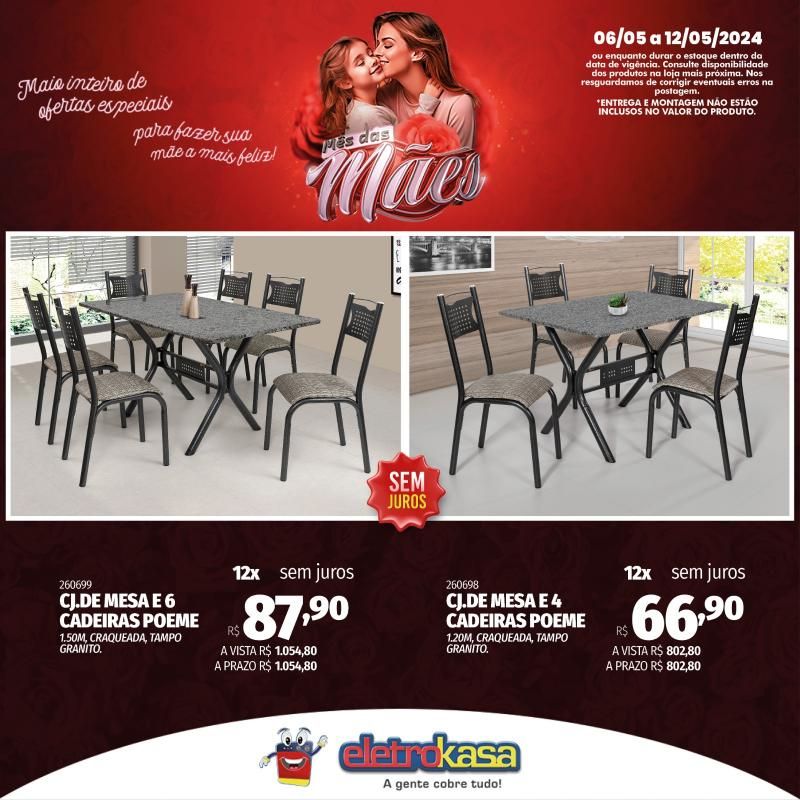 Promoção MÊS DAS MÃES nas Lojas ELETROKASA, em Rolim de Moura Promoção MÊS DAS MÃES nas Lojas ELETROKASA, em Rolim de Moura