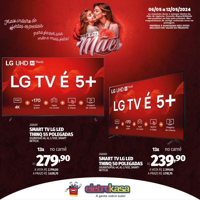 Promoção MÊS DAS MÃES nas Lojas ELETROKASA, em Rolim de Moura Promoção MÊS DAS MÃES nas Lojas ELETROKASA, em Rolim de Moura