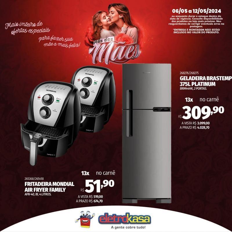 Promoção MÊS DAS MÃES nas Lojas ELETROKASA, em Rolim de Moura Promoção MÊS DAS MÃES nas Lojas ELETROKASA, em Rolim de Moura