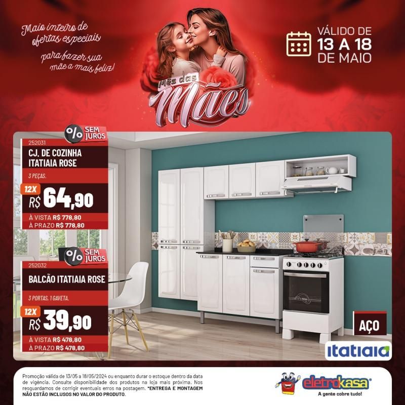 Promoção MÊS DAS MÃES nas Lojas ELETROKASA, em Rolim de Moura Promoção MÊS DAS MÃES nas Lojas ELETROKASA, em Rolim de Moura