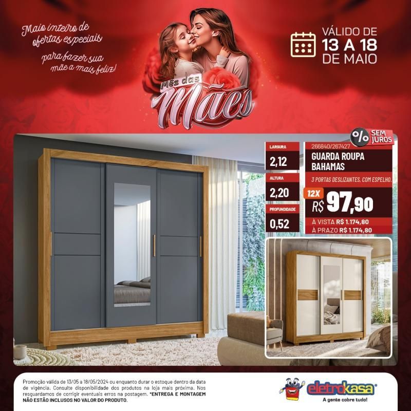 Promoção MÊS DAS MÃES nas Lojas ELETROKASA, em Rolim de Moura Promoção MÊS DAS MÃES nas Lojas ELETROKASA, em Rolim de Moura