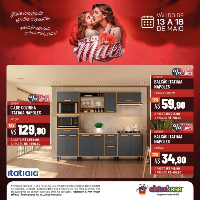 Promoção MÊS DAS MÃES nas Lojas ELETROKASA, em Rolim de Moura Promoção MÊS DAS MÃES nas Lojas ELETROKASA, em Rolim de Moura