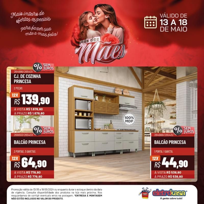 Promoção MÊS DAS MÃES nas Lojas ELETROKASA, em Rolim de Moura Promoção MÊS DAS MÃES nas Lojas ELETROKASA, em Rolim de Moura