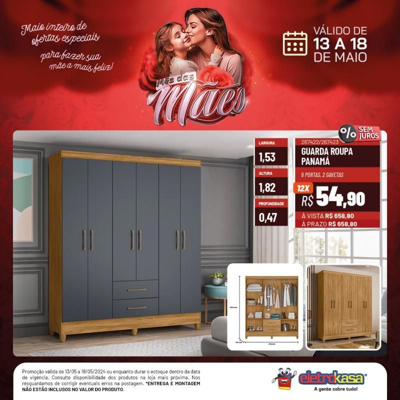 Promoção MÊS DAS MÃES nas Lojas ELETROKASA, em Rolim de Moura Promoção MÊS DAS MÃES nas Lojas ELETROKASA, em Rolim de Moura