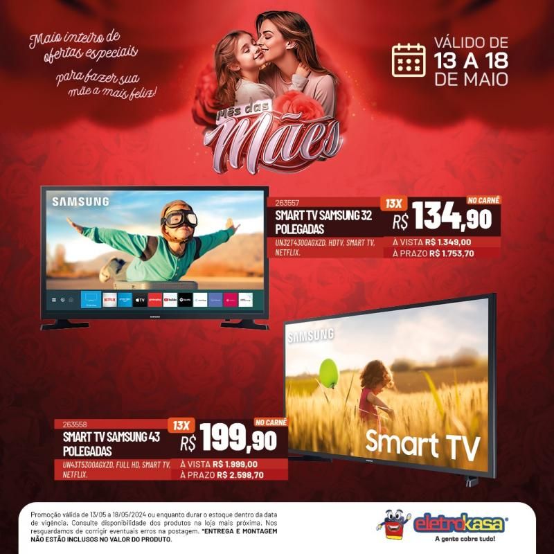 Promoção MÊS DAS MÃES nas Lojas ELETROKASA, em Rolim de Moura Promoção MÊS DAS MÃES nas Lojas ELETROKASA, em Rolim de Moura