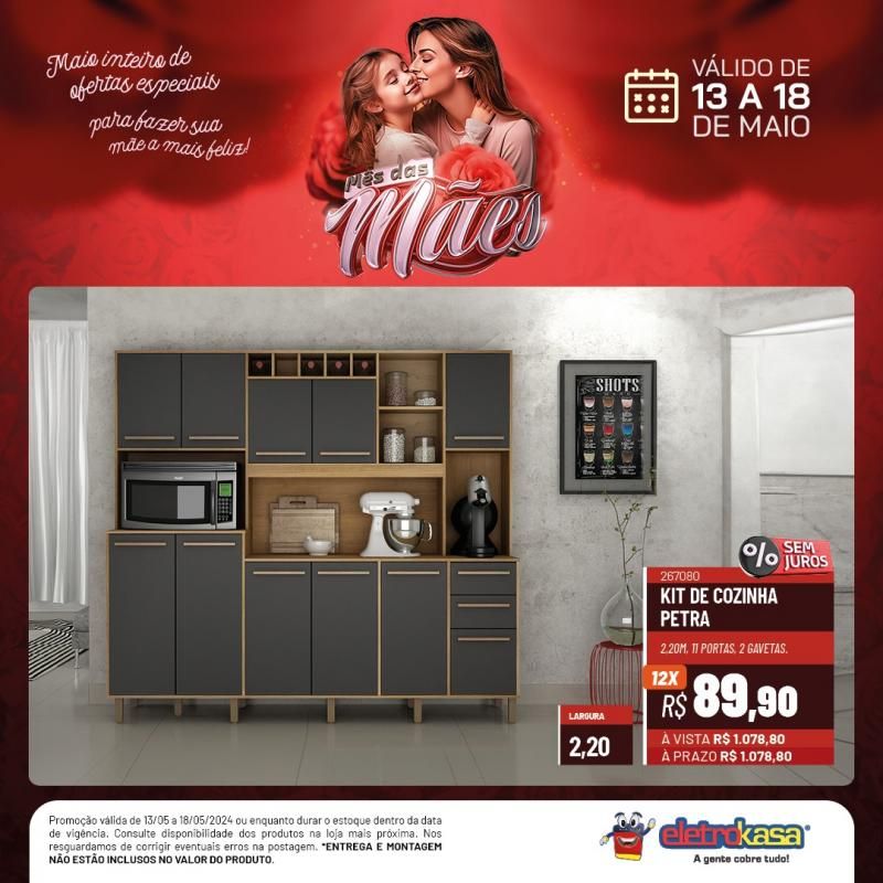 Promoção MÊS DAS MÃES nas Lojas ELETROKASA, em Rolim de Moura Promoção MÊS DAS MÃES nas Lojas ELETROKASA, em Rolim de Moura