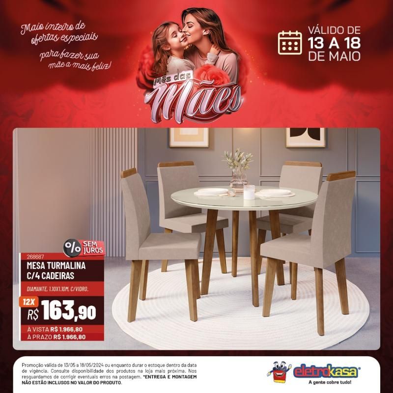 Promoção MÊS DAS MÃES nas Lojas ELETROKASA, em Rolim de Moura Promoção MÊS DAS MÃES nas Lojas ELETROKASA, em Rolim de Moura