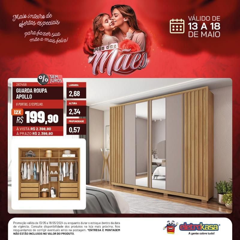 Promoção MÊS DAS MÃES nas Lojas ELETROKASA, em Rolim de Moura Promoção MÊS DAS MÃES nas Lojas ELETROKASA, em Rolim de Moura