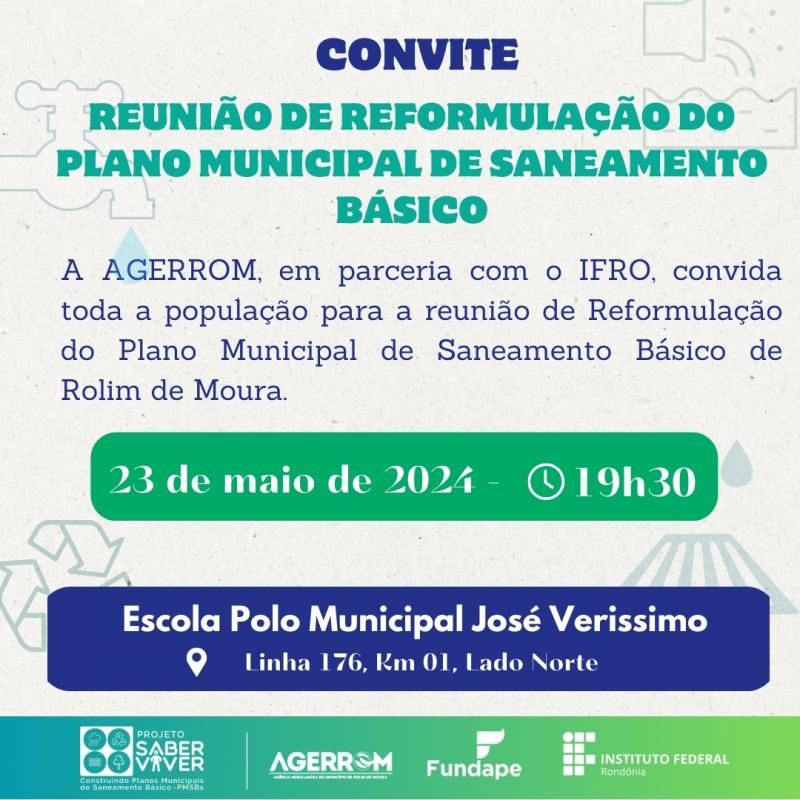 Reunião de Apresentação do Processo de Reformulação do Plano Municipal de Saneamento Básico em Rolim de Moura Reunião de Apresentação do Processo de Reformulação do Plano Municipal de Saneamento Básico em Rolim de Moura