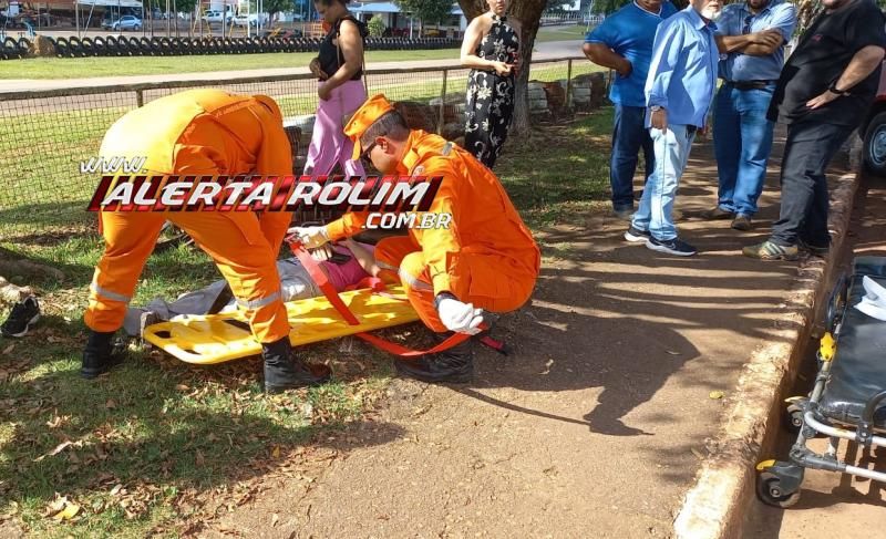 Terceiro acidente de trânsito do dia deixou motociclista ferido, em Rolim de Moura Terceiro acidente de trânsito do dia deixou motociclista ferido, em Rolim de Moura