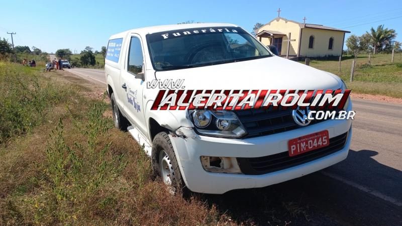 Acidente envolvendo moto e carro funerário ocorreu na RO 383, em Rolim de Moura Acidente envolvendo moto e carro funerário ocorreu na RO 383, em Rolim de Moura