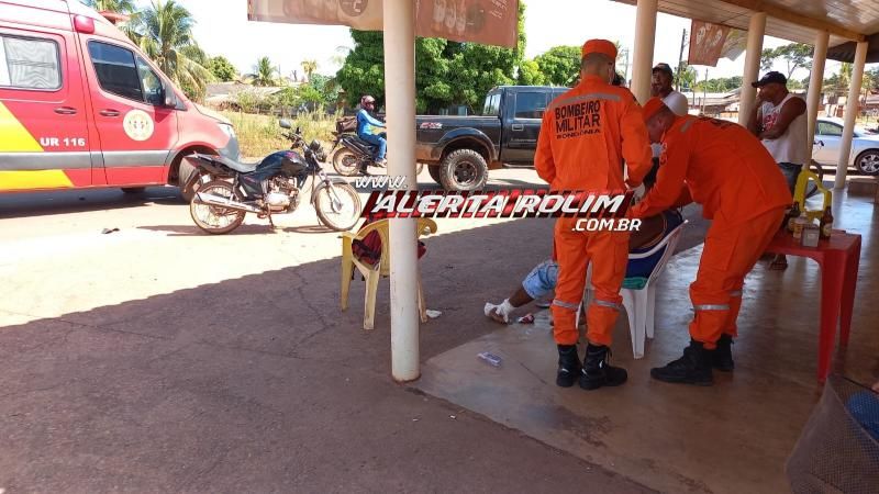 Motociclista teve um dos dedos do pé arrancado após colisão com caminhonete nessa tarde, em Rolim de Moura Motociclista teve um dos dedos do pé arrancado após colisão com caminhonete nessa tarde, em Rolim de Moura