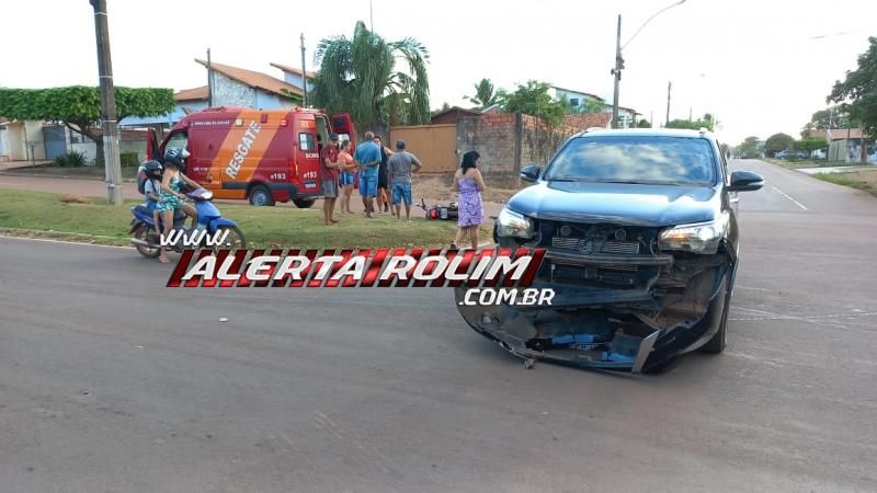 No primeiro acidente do dia, mulher foi socorrida após ser atingida por camioneta, em Rolim de Moura No primeiro acidente do dia, mulher foi socorrida após ser atingida por camioneta, em Rolim de Moura