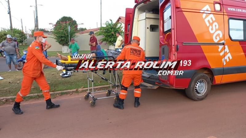 No primeiro acidente do dia, mulher foi socorrida após ser atingida por camioneta, em Rolim de Moura No primeiro acidente do dia, mulher foi socorrida após ser atingida por camioneta, em Rolim de Moura
