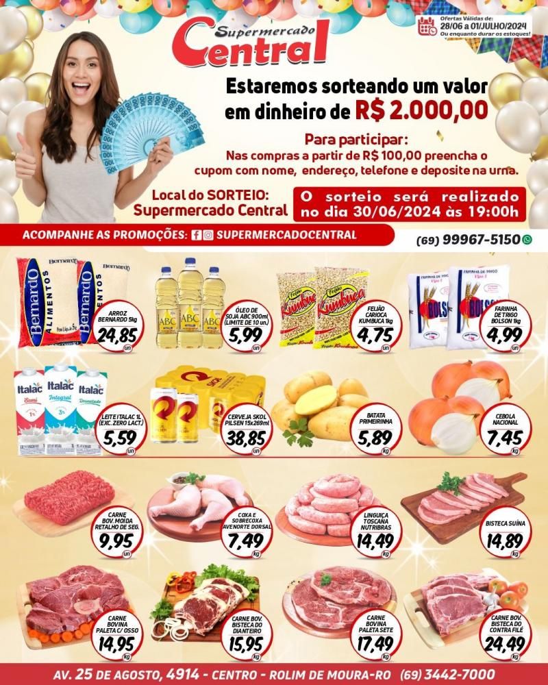 Promoção supermercado Central em Rolim de Moura Promoção supermercado Central em Rolim de Moura
