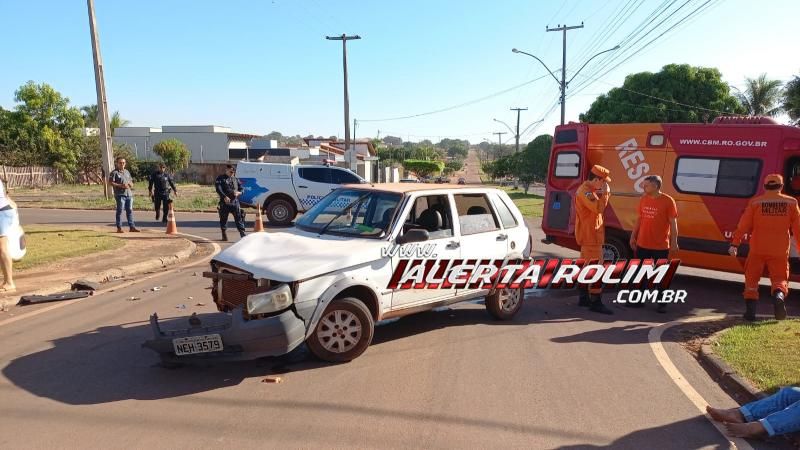 Colisão entre dois carros resultou no segundo acidente do dia, em Rolim de Moura Colisão entre dois carros resultou no segundo acidente do dia, em Rolim de Moura