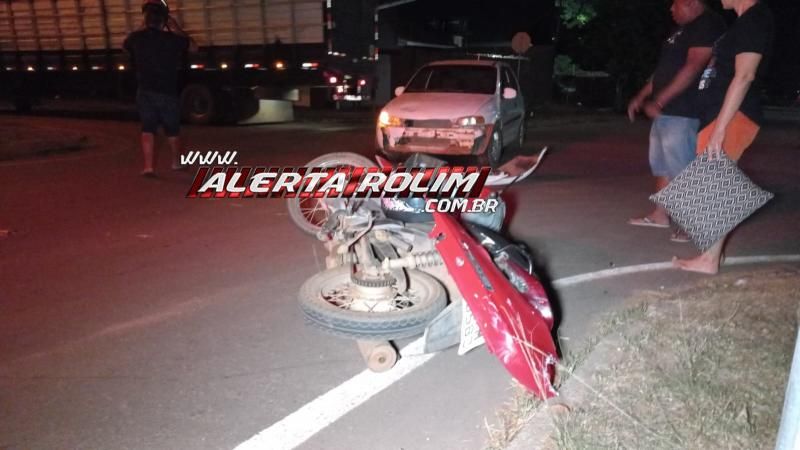 Segundo acidente do dia também envolveu carro e moto e deixou mulher ferida, em Rolim de Moura Segundo acidente do dia também envolveu carro e moto e deixou mulher ferida, em Rolim de Moura