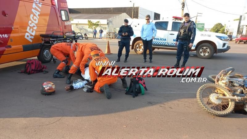 Motociclista fraturou a perna em acidente de trânsito nessa manhã, em Rolim de Moura Motociclista fraturou a perna em acidente de trânsito nessa manhã, em Rolim de Moura