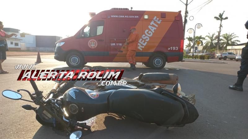 Motociclista fraturou a perna em acidente de trânsito nessa manhã, em Rolim de Moura Motociclista fraturou a perna em acidente de trânsito nessa manhã, em Rolim de Moura