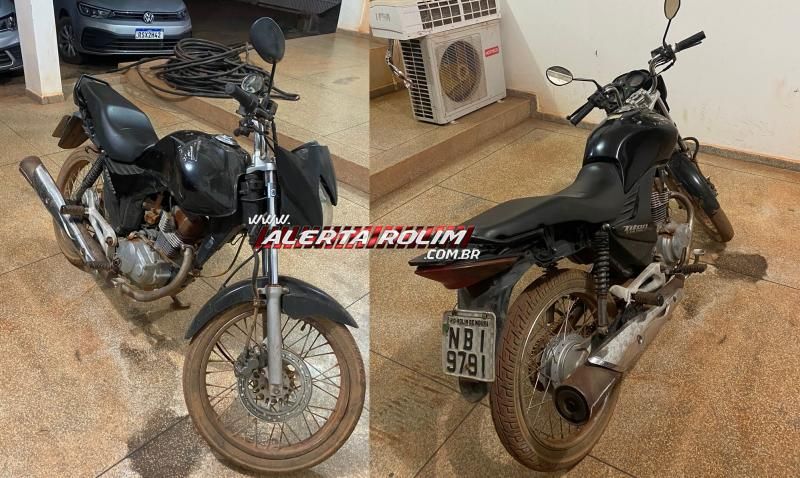 Moto furtada foi recuperada pela equipe do PATAMO da PM, poucas horas após o crime, em Rolim de Moura Moto furtada foi recuperada pela equipe do PATAMO da PM, poucas horas após o crime, em Rolim de Moura