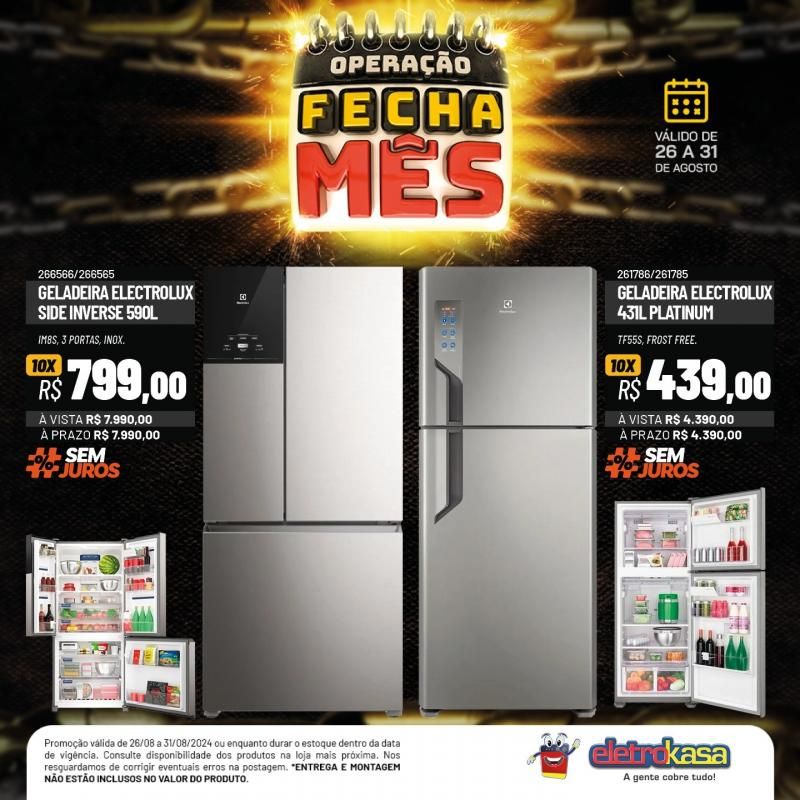OPERAÇÃO FECHA MÊS, até o dia 31 de agosto, nas Lojas ELETROKASA, em Rolim de Moura OPERAÇÃO FECHA MÊS, até o dia 31 de agosto, nas Lojas ELETROKASA, em Rolim de Moura