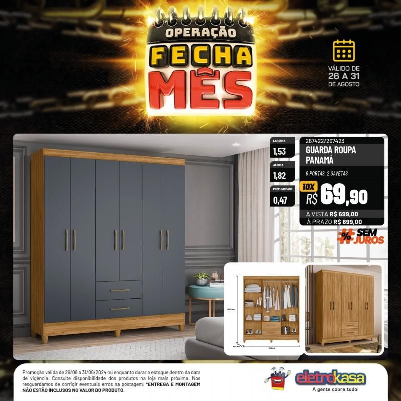OPERAÇÃO FECHA MÊS, até o dia 31 de agosto, nas Lojas ELETROKASA, em Rolim de Moura OPERAÇÃO FECHA MÊS, até o dia 31 de agosto, nas Lojas ELETROKASA, em Rolim de Moura