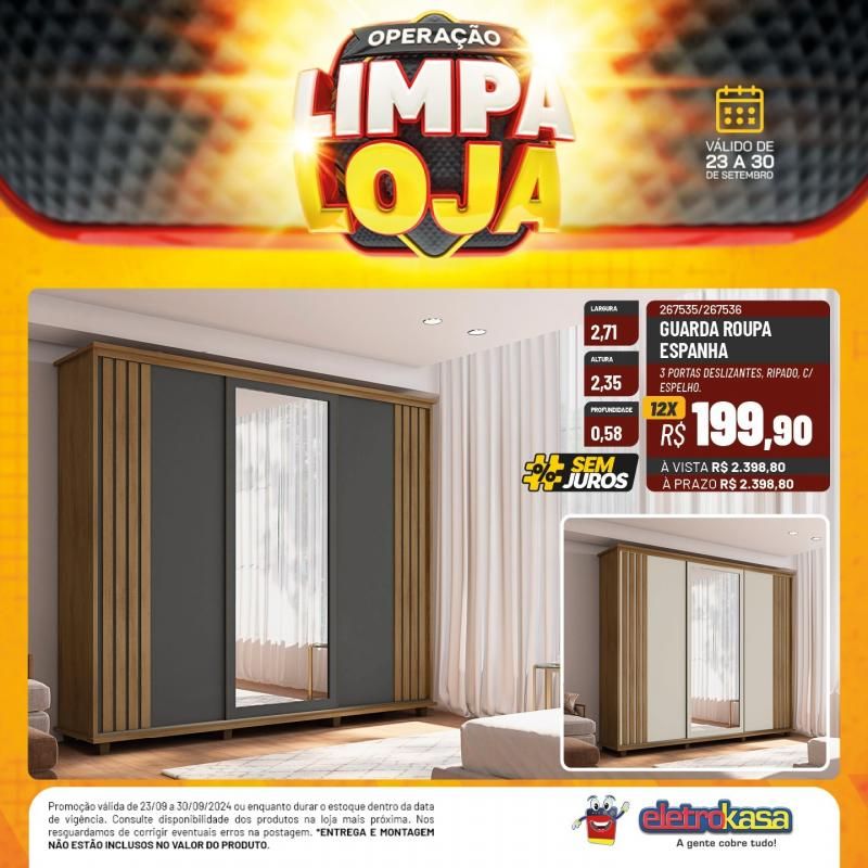 Não perca o último dia da Operação Limpa Loja das Lojas ELETROKASA, em Rolim de Moura Não perca o último dia da Operação Limpa Loja das Lojas ELETROKASA, em Rolim de Moura
