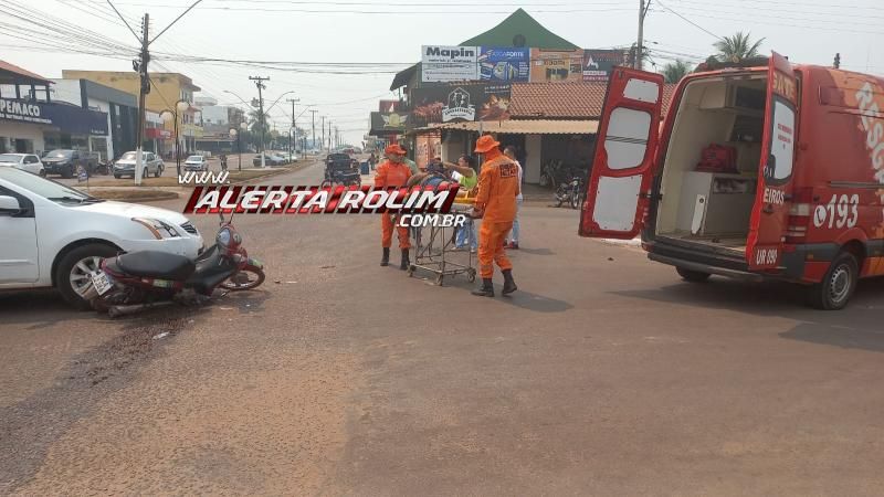 Segundo acidente de trânsito do dia também envolveu carro e moto, em Rolim de Moura Segundo acidente de trânsito do dia também envolveu carro e moto, em Rolim de Moura