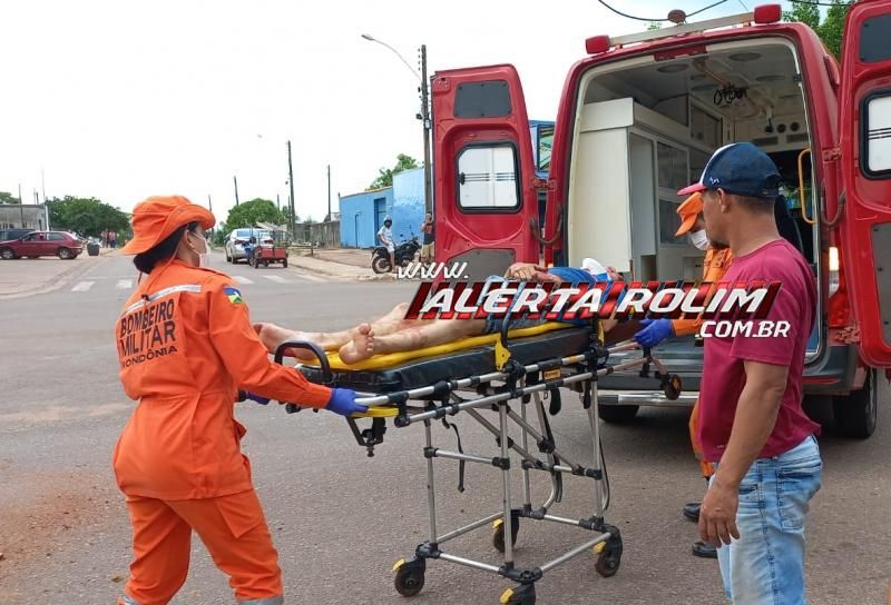 Acidente de trânsito envolvendo moto e caminhonete deixou um ferido nesta tarde, em Rolim de Moura Acidente de trânsito envolvendo moto e caminhonete deixou um ferido nesta tarde, em Rolim de Moura