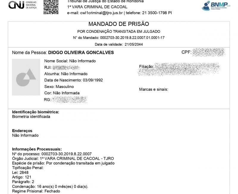 Homem acusado de crime de homicídio e condenado a 16 anos de prisão foi preso pela Polícia Militar, em Rolim de Moura Homem acusado de crime de homicídio e condenado a 16 anos de prisão foi preso pela Polícia Militar, em Rolim de Moura