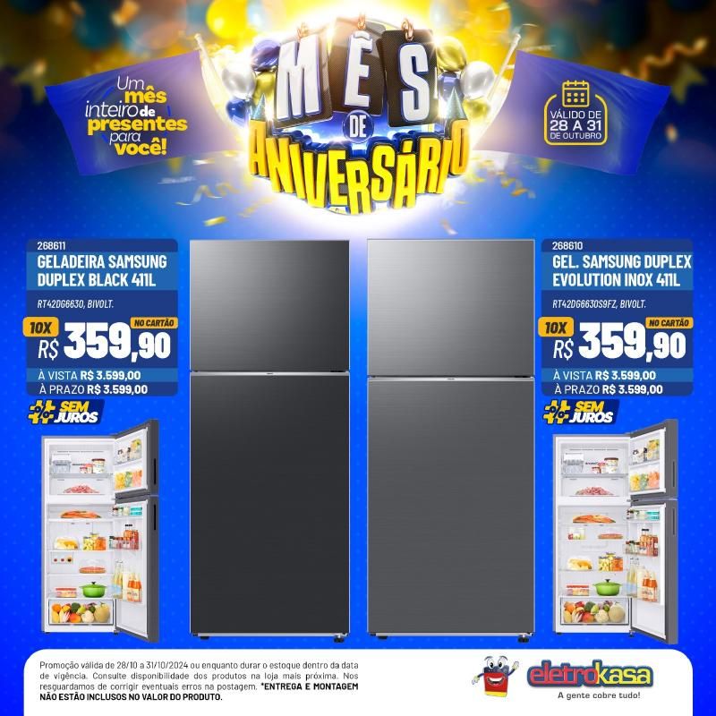 Mês de aniversário com preços baixos, nas Lojas ELETROKASA, em Rolim de Moura Mês de aniversário com preços baixos, nas Lojas ELETROKASA, em Rolim de Moura