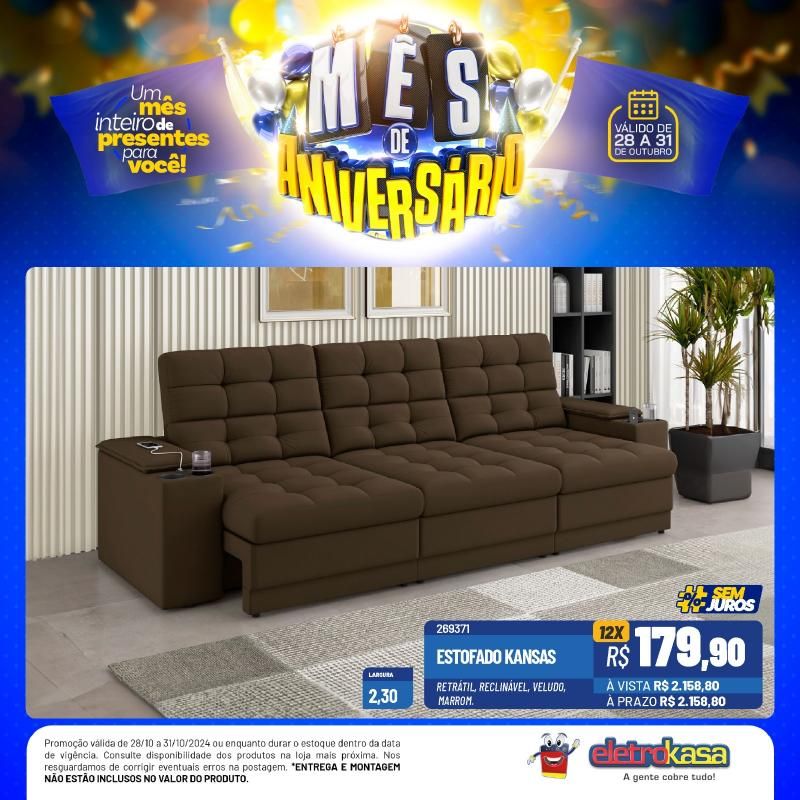 Mês de aniversário com preços baixos, nas Lojas ELETROKASA, em Rolim de Moura Mês de aniversário com preços baixos, nas Lojas ELETROKASA, em Rolim de Moura