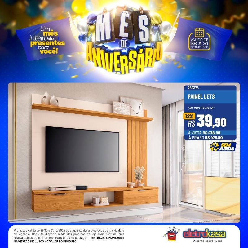 Mês de aniversário com preços baixos, nas Lojas ELETROKASA, em Rolim de Moura Mês de aniversário com preços baixos, nas Lojas ELETROKASA, em Rolim de Moura