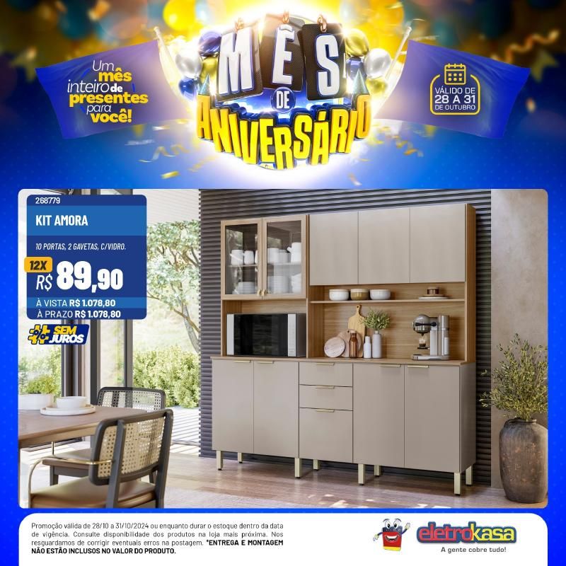 Mês de aniversário com preços baixos, nas Lojas ELETROKASA, em Rolim de Moura Mês de aniversário com preços baixos, nas Lojas ELETROKASA, em Rolim de Moura