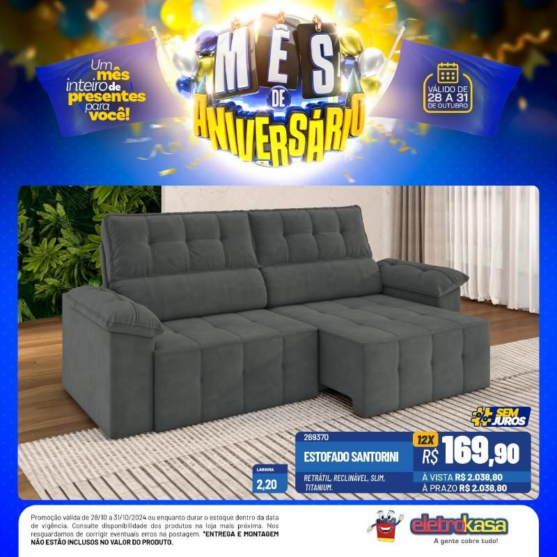 Mês de aniversário com preços baixos, nas Lojas ELETROKASA, em Rolim de Moura Mês de aniversário com preços baixos, nas Lojas ELETROKASA, em Rolim de Moura