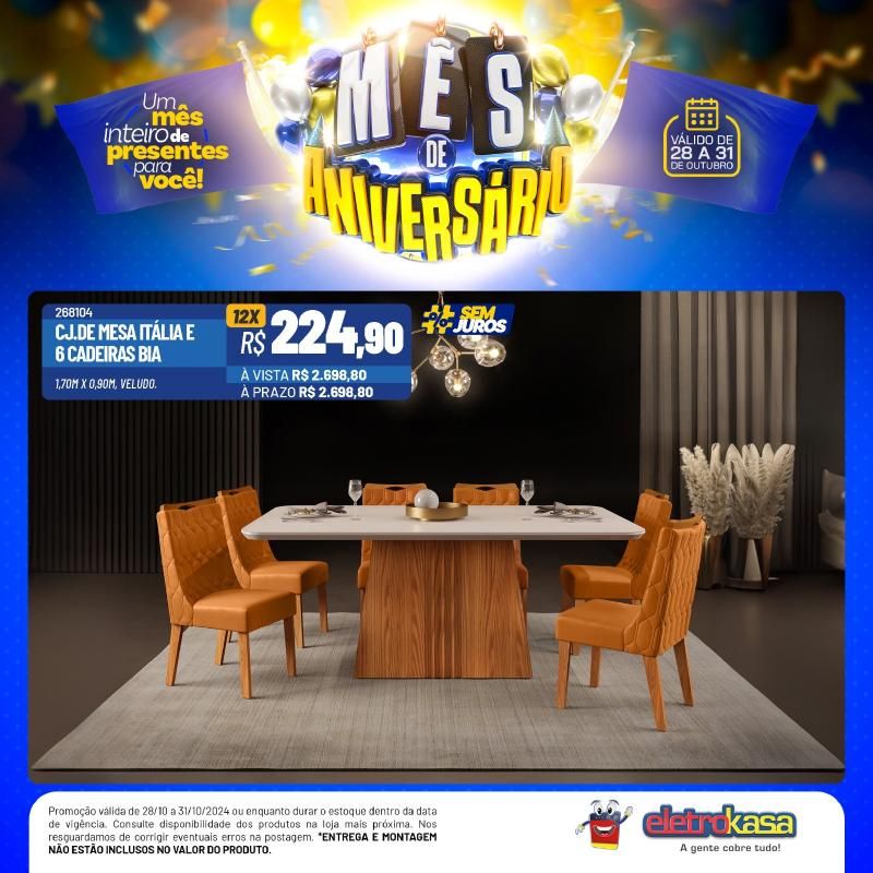 Mês de aniversário com preços baixos, nas Lojas ELETROKASA, em Rolim de Moura Mês de aniversário com preços baixos, nas Lojas ELETROKASA, em Rolim de Moura