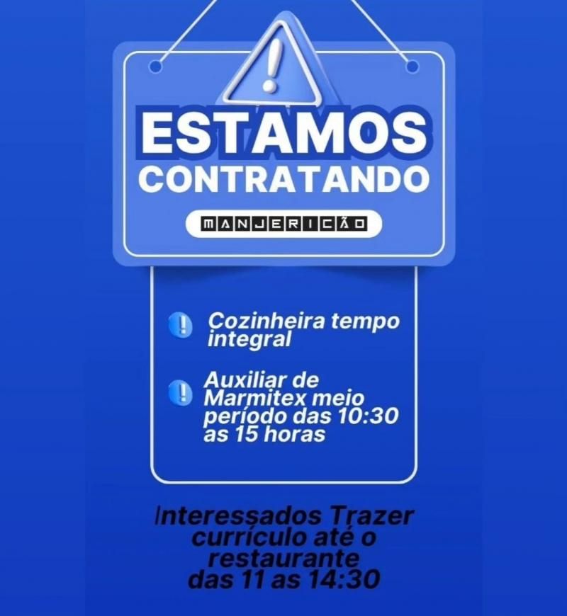 Vagas de emprego no RESTAURANTE MANJERICÃO, em Rolim de Moura Vagas de emprego no RESTAURANTE MANJERICÃO, em Rolim de Moura