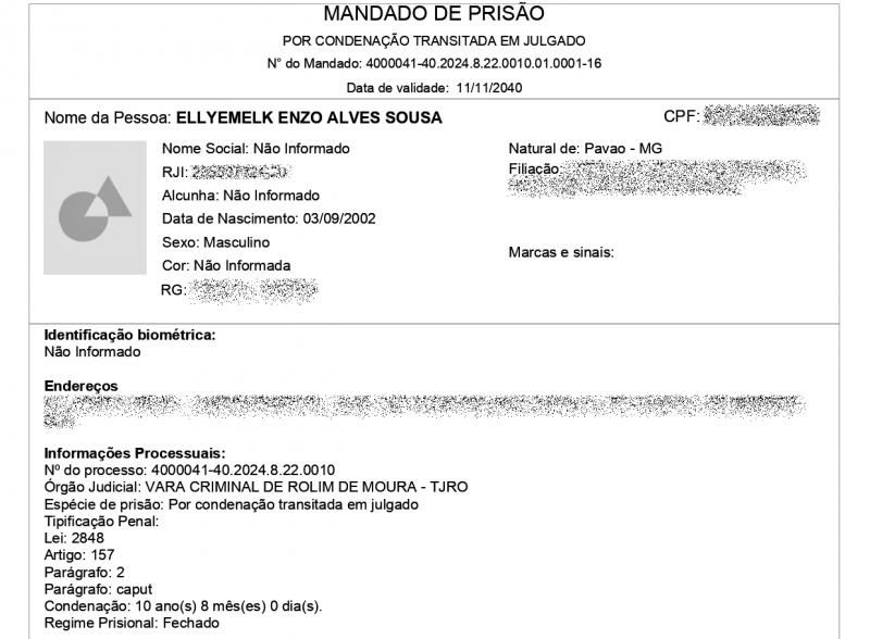 Acusado de crime de roubo, foi preso pela Polícia Militar em Rolim de Moura Acusado de crime de roubo, foi preso pela Polícia Militar em Rolim de Moura