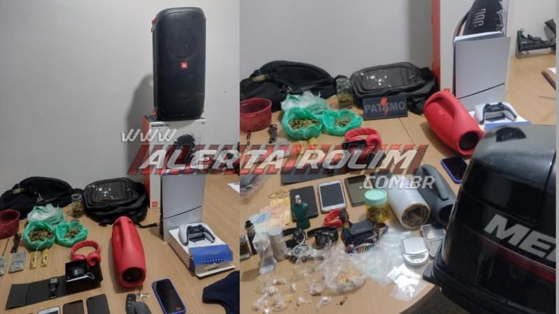 Durante operação da PM em Rolim de Moura, 10 suspeitos foram presos, produtos furtados de comércios foram recuperados e uma moto furtada foi recuperada Durante operação da PM em Rolim de Moura, 10 suspeitos foram presos, produtos furtados de comércios foram recuperados e uma moto furtada foi recuperada